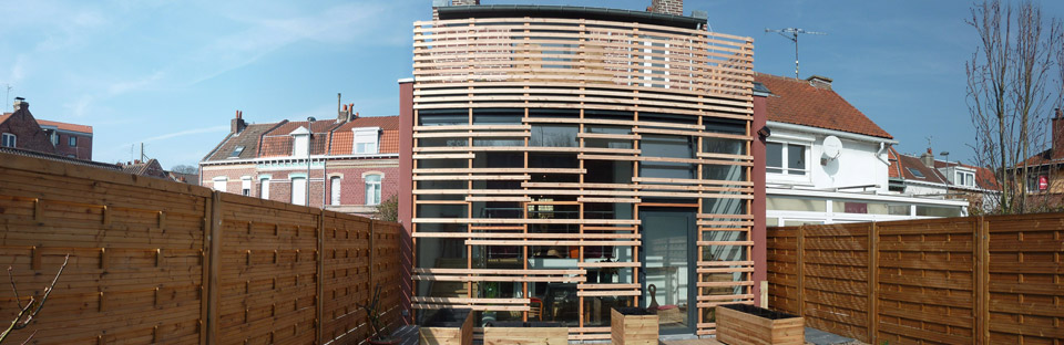 extension d'une maison avec toiture terrasse circulable à Lille